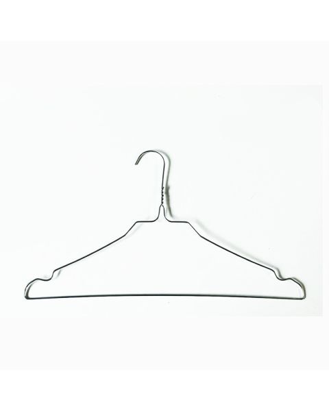 Herðatré fyrir efnalaugar með haki. Hvítt - 40 cm