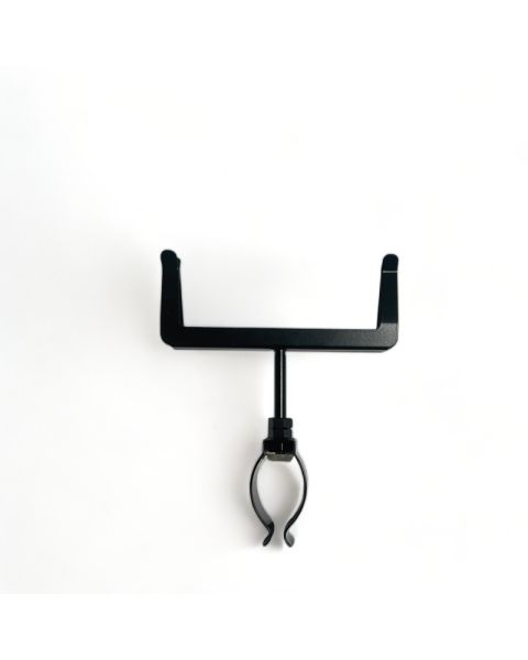 Skiltahaldari, fyrir rör/ stöng, með klemmu, svartur, B11 cm