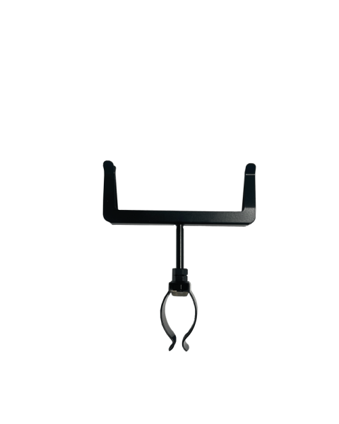 Skiltahaldari, fyrir rör/ stöng, með klemmu, svartur, B11 cm
