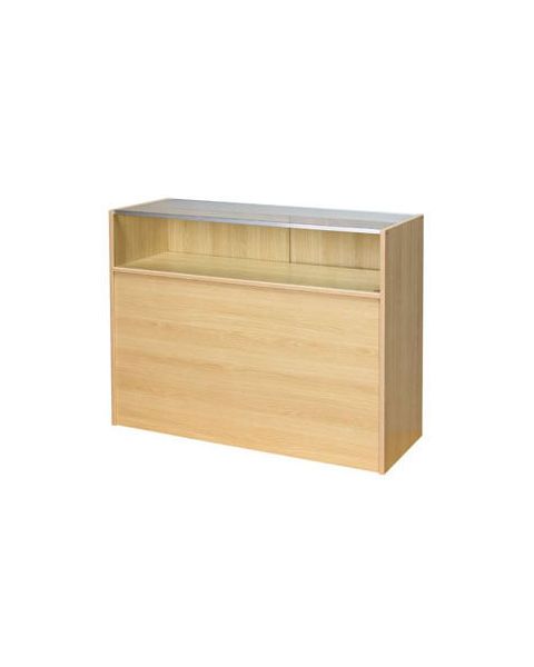 Slimline afgreiðsluborð með 1/4 glerframhlið