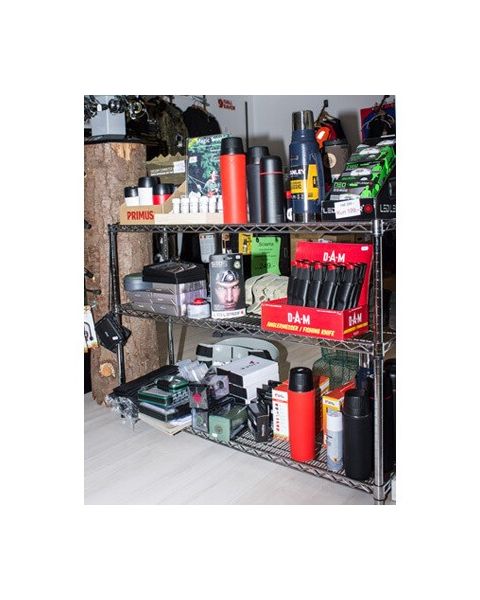 Rörahillur m/ 3 hillum - TUBO -  Króm (H 90 x B 122 x D 46 cm)