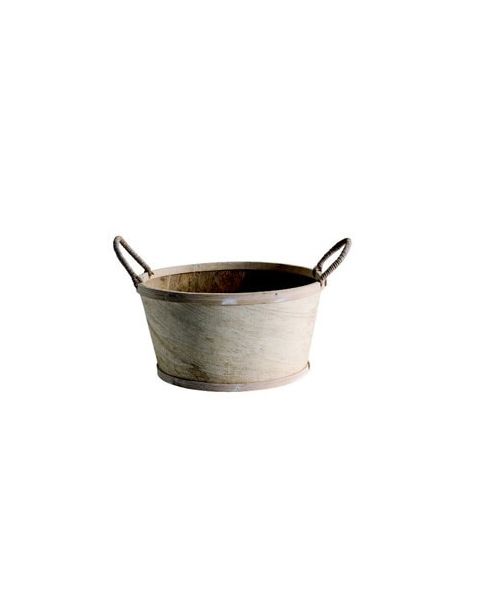 Kringlótt viðarkarfa - Gjafakarfa, Ø23 cm