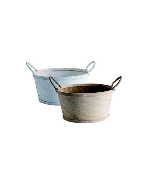 Kringlótt viðarkarfa - Gjafakarfa, Ø23 cm