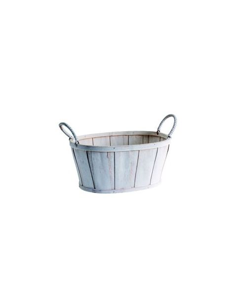 Sporöskjulaga viðarkarfa - Gjafakarfa, B25 cm