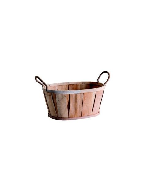 Sporöskjulaga viðarkarfa - Gjafakarfa, B25 cm
