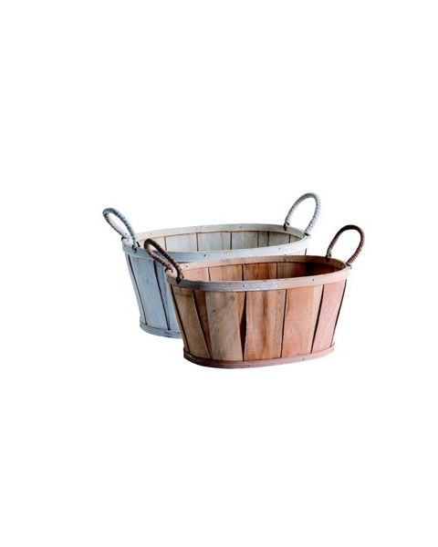 Sporöskjulaga viðarkarfa - Gjafakarfa, B25 cm