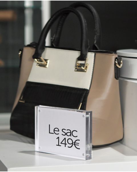 Segul skiltahaldari - Deluxe -  A6, B 10,5 x D 1,5 x H 15 cm, glært akrýl