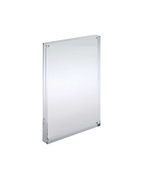 Segul skiltahaldari - Deluxe -  A6, B 15 x D 2 x H 21 cm, glært akrýl