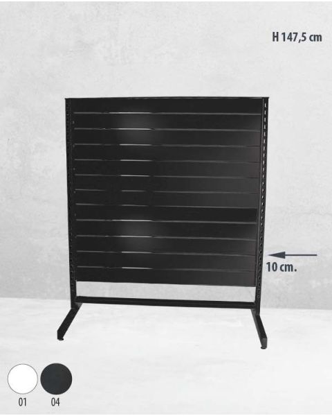 Sölustandur með raufapanil, einhliða - 127 x H147 sm.