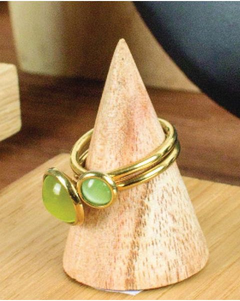 Skartgripastandur fyrir hringa - 3 stk. - Viðaráferð