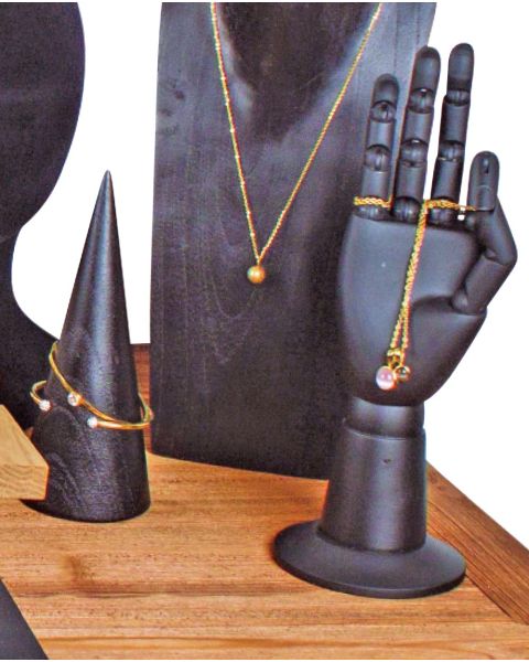 Skartgripastandur sveigjanleg hönd - Svört