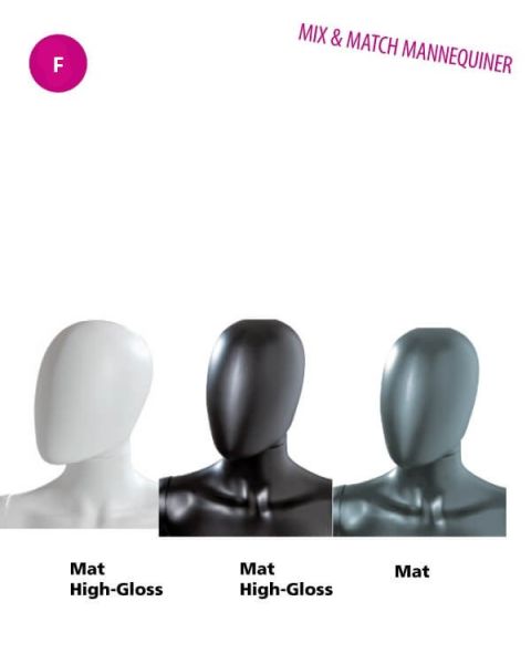 Dömu gínuhöfuð án andlitsdrátta