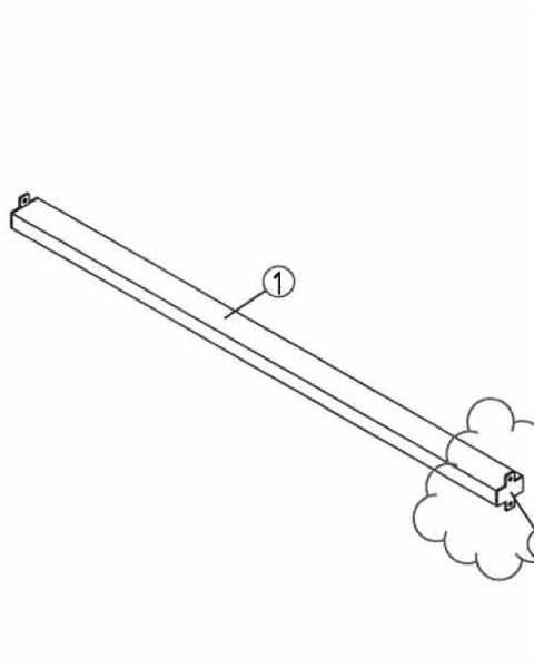 Tengistykki  f/ panilstand, 120 sm eining, svart. 119,9 sm.