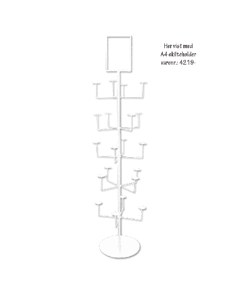 Hattastandur með 20 hattahöldurum - hvítur