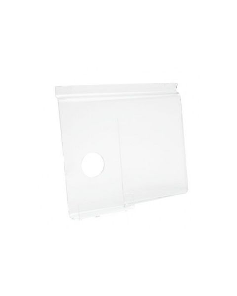 Farsímahaldari með upplýsingaspjaldi. 17,5 x H15 sm. Akrýll f/ raufapanil