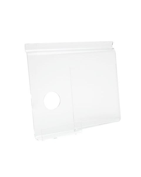 Farsímahaldari með upplýsingaspjaldi. 10,7 x H11,7 sm. Akrýlll f/ raufapanil