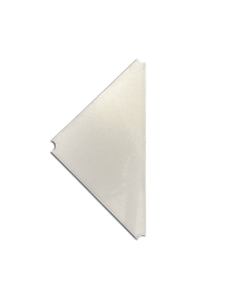 Tubo, plastplata, glær, 46 x 46 cm fyrir þríhyrnda hillu, ávöl horn