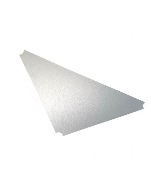 Tubo, plastplata, glær, 46 x 46 cm fyrir þríhyrnda hillu, ávöl horn