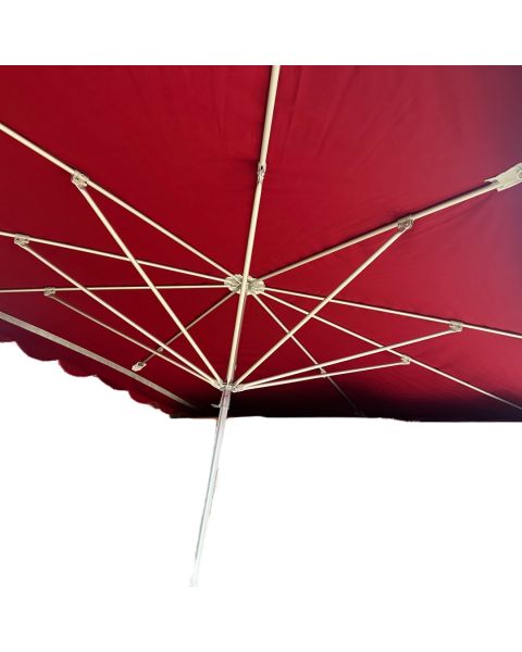 Sólhlíf fyrir markað. Rauð. 3,5x2,4 metrar. H 240 cm.