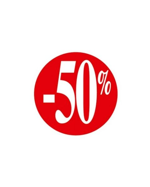 Límmiðar með prósentu, 500 stk. í mismunandi litum