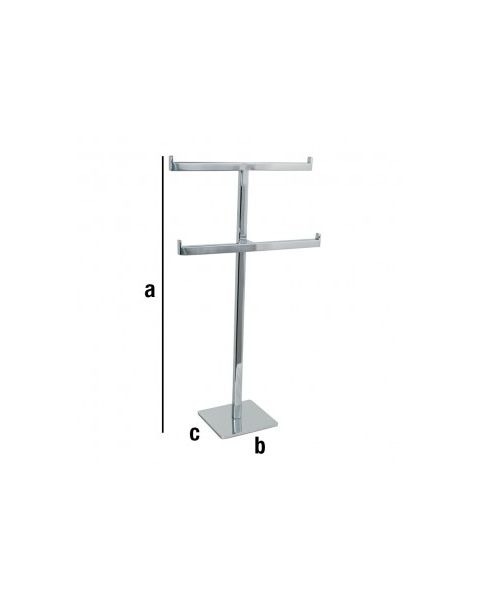 T-standur- tvöfaldur. Burstað satín. H 42 x 23 x 10 sm.