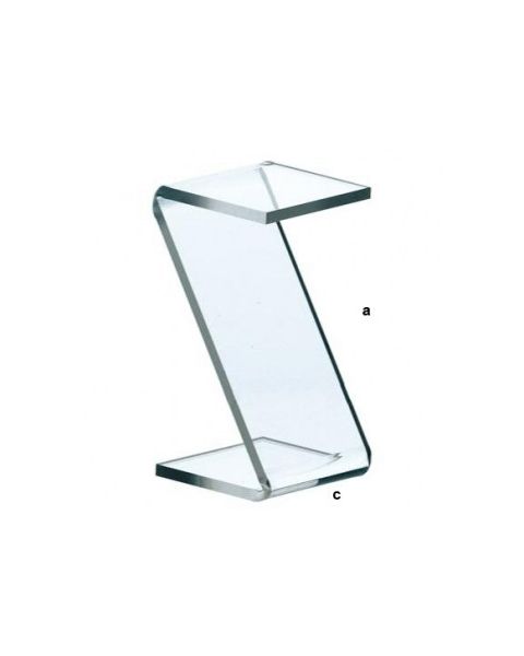 Akrýlstandur, Z-standur. H10 cm.