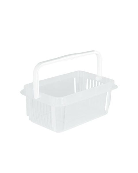 Innkaupakarfa. 7 L. með 1 handfangi. Glært plast. L 30,5 x P 20 x H 12 cm