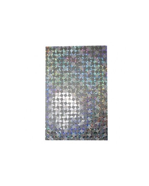 Silfurlitaður gjafapoki með heilmyndamynstri 20x32 sm