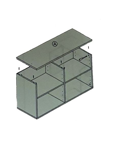 Undirskápur með 2 hurðum. Hvítur. 120 sm.