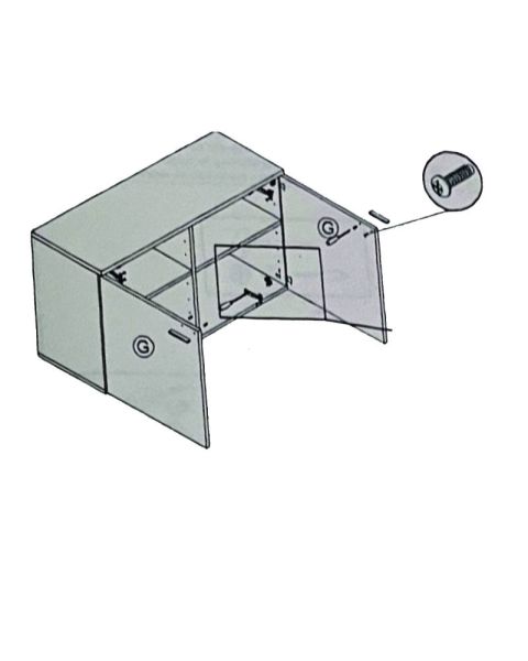 Undirskápur með 2 hurðum. Hvítur. 120 sm.