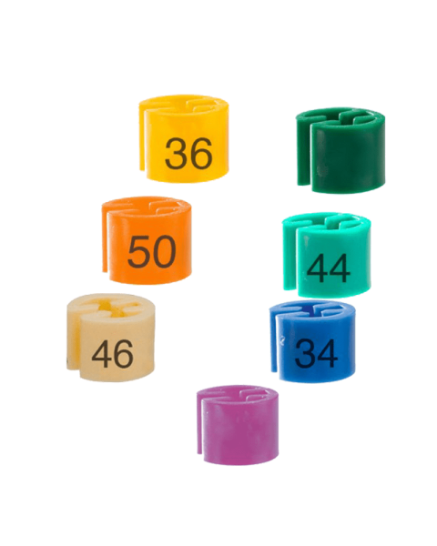 Stærðarmerkingar á herðatré - 100 stk. Veldu stærð og lit