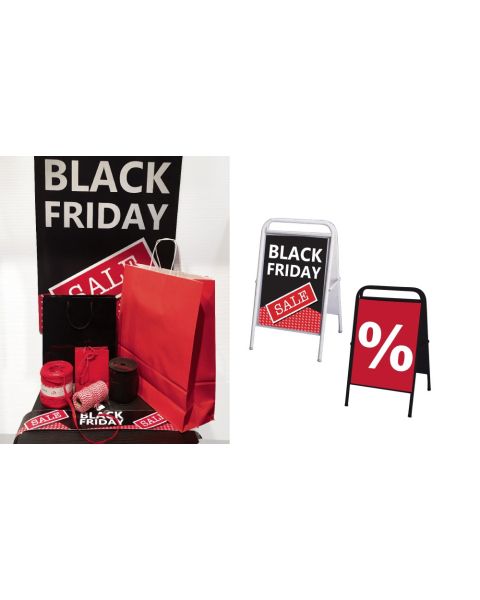 Veggspjald. Black Friday, svart og rautt, 50 x 70 cm