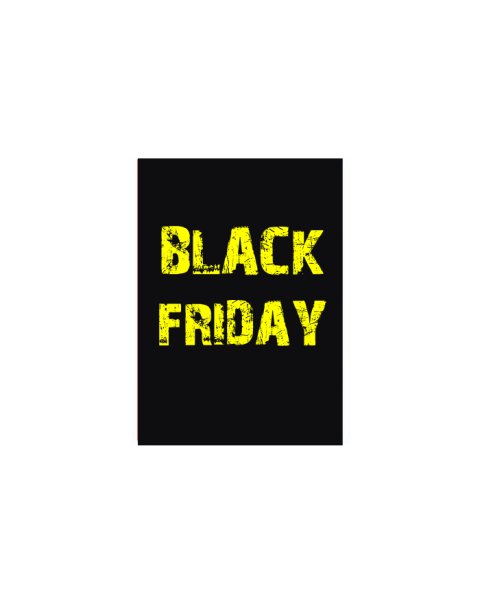 Plakat. Black Friday, svart og gult, 50 x 70 cm