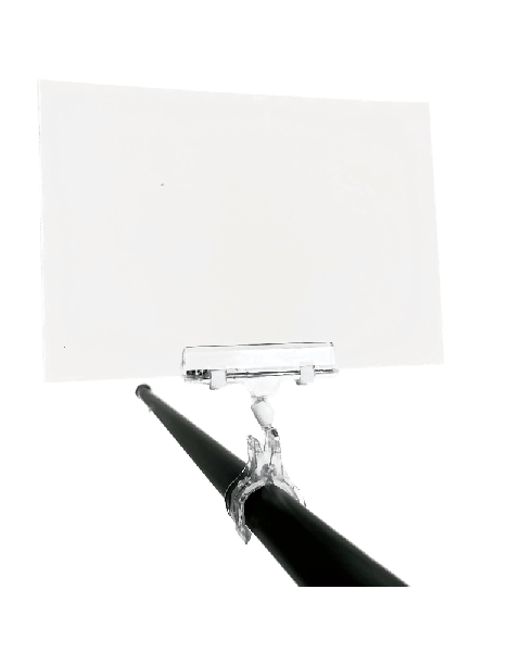 Skiltafesting, Clear-Grip, H10 cm. Breið klemma - 10 stk/pk