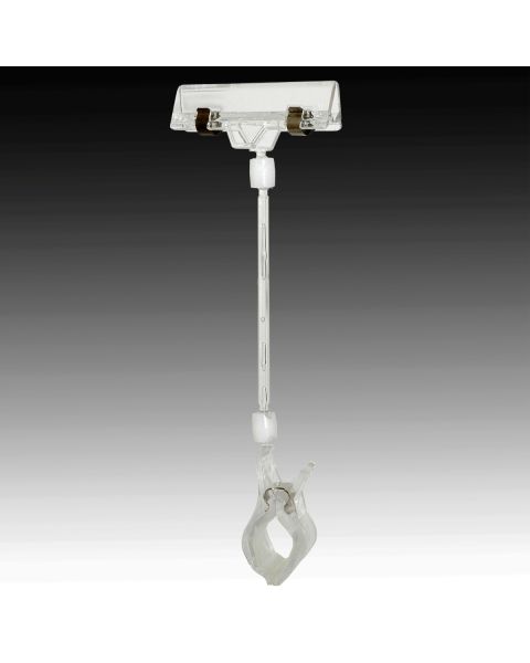 Skiltafesting, Clear-Grip, H20 cm. Breið klemma - 10 stk/pk 