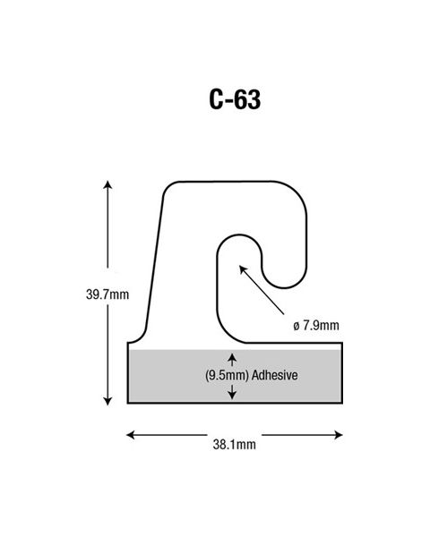 Hengiflipar 1000 stk. C-63, 1000 stk., B38 x H40 mm