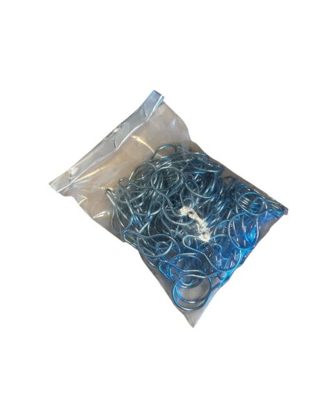 Gardínuhringur með lás, króm. H 5,9 cm. - Perulaga hringur til að hengja upp skilti