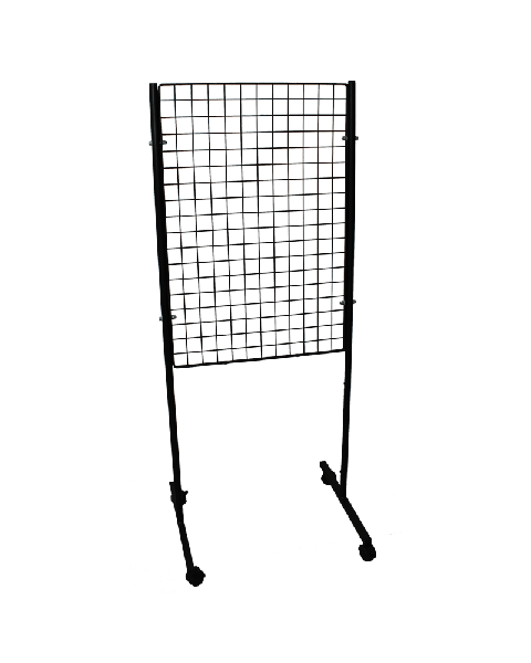 Sölustandur með netgrind, svartur