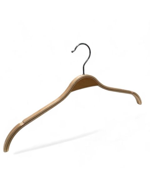 Formbeygð viðarherðatré, náttúrulitur, 42 cm