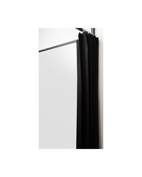 Mátunarklefi með tveim föstum hliðum - Sett með svörtum ramma og fortjaldi ( B 100 x D 100 x H 210 cm.)