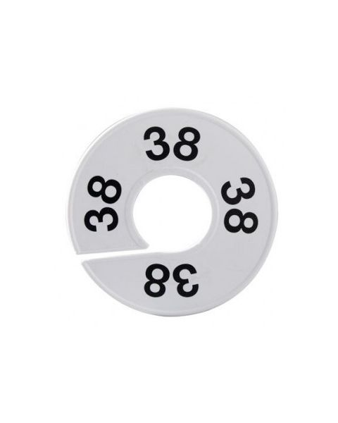 Stærðarmerkingar, kringlóttar, hvítar, str. Veljið stærð