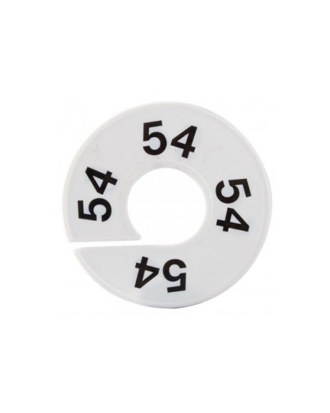 Stærðarmerkingar, kringlóttar, hvítar, str. Veljið stærð