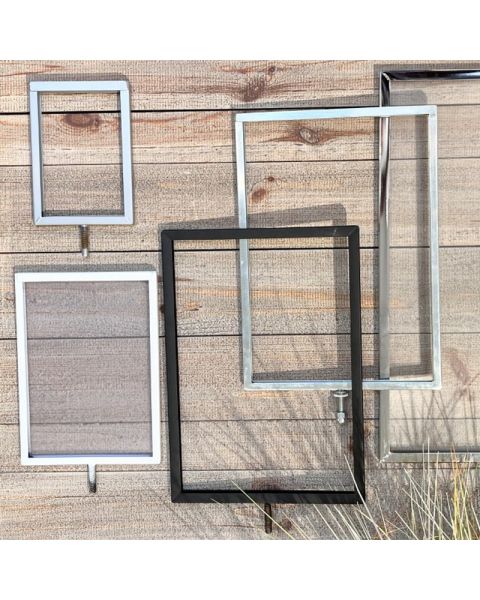 Skiltarammi úr málmi með 8 mm umgjörð. Veldu stærð