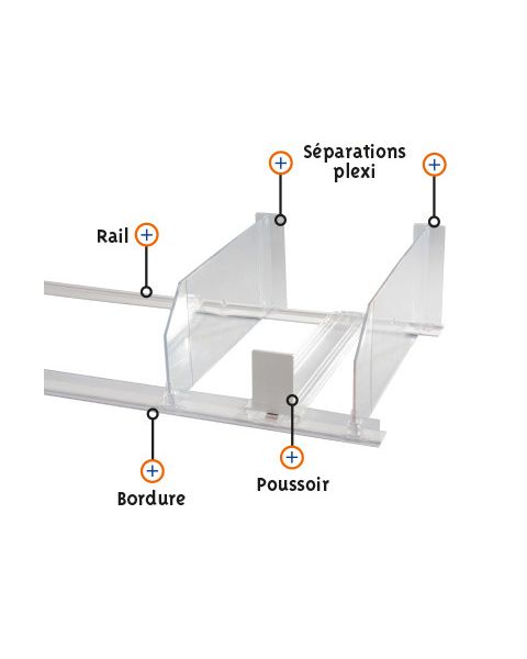 Flæðistýring - Framþrýstirarmur með gormi. L28,5-48,5 cm. 6 kg þrýstingur. Hvítt plast
