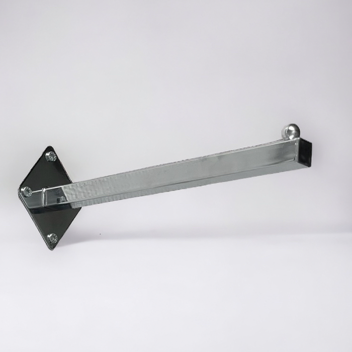  Lige fronthæng i firkantrør til fremvisning af varer.
Fronthænget monteres direkte på din væg.
L 31 cm. 