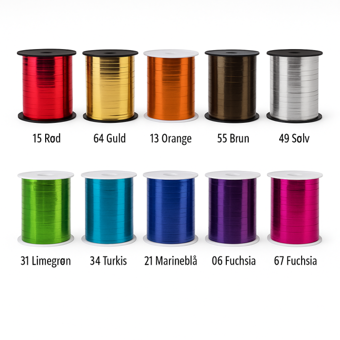 Gjafaborði glansandi málm áferð - 10 mm  x 250 mtr.