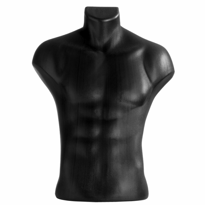 Sort herre overdel. God kvalitet til prisen. Velegnet til f.eks. T-shirts.
Let overdel lavet i brudsikker plastik.

Mål:
Højde 61 cm.
Bryst 94 cm.
Talje 75 cm.