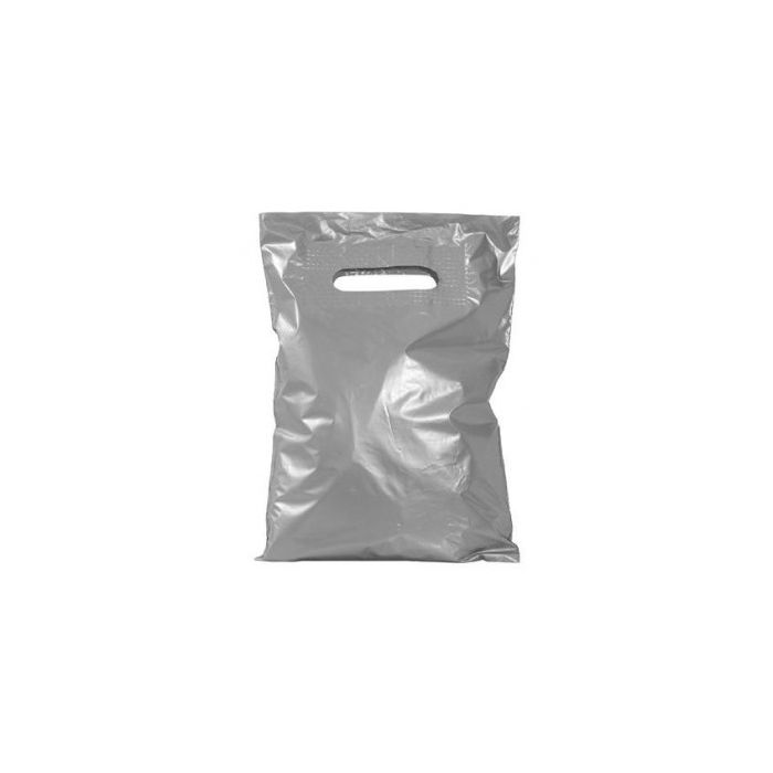 Sølvfarvet plastikpose 35x5x45 cm