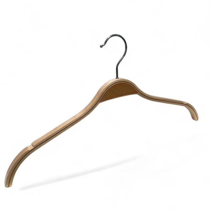 Formbeygð viðarherðatré, náttúrulitur, 42 cm
