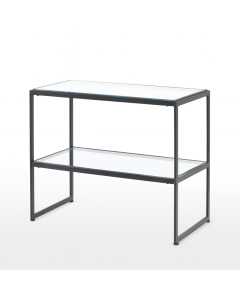 HAPPY! Oplægsbord med klare glasplader. B94 x D40 x H82 cm.